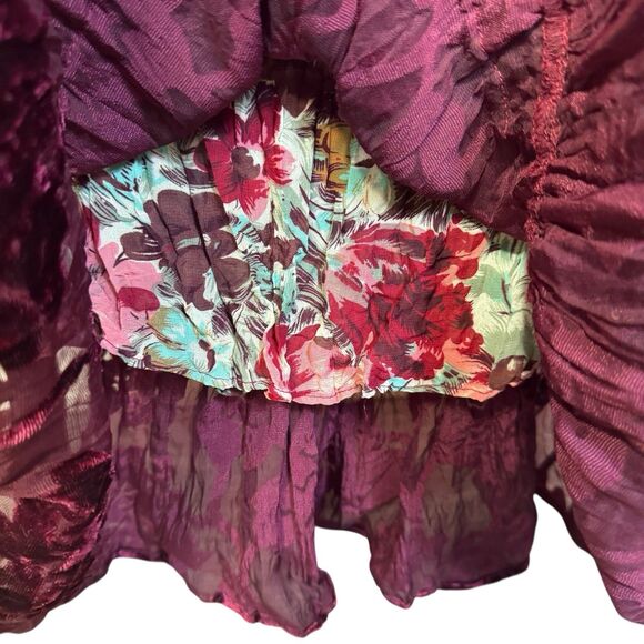 DStudio Womens Velvet Burnout Skirt Size 8 Whimsigoth Witchy Fairy Sequins Vamp - Picture 5 of 11